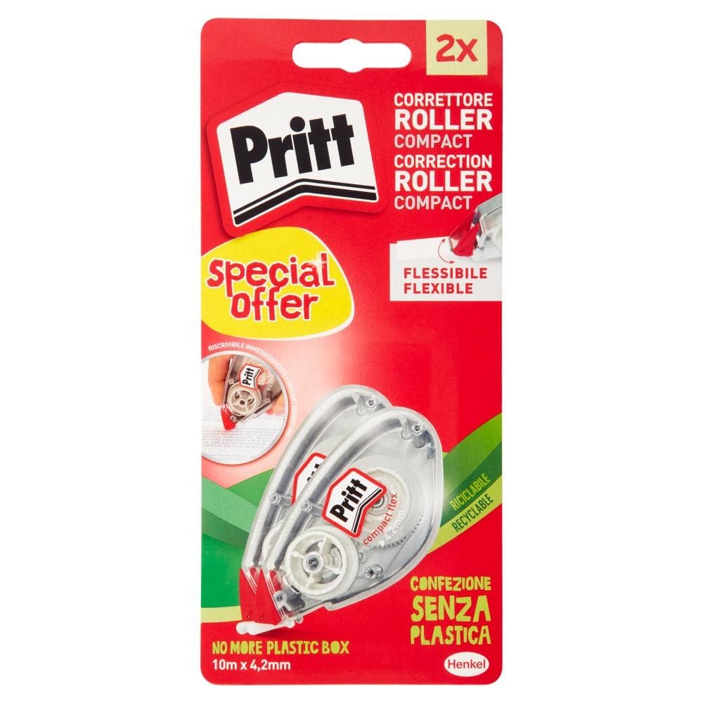 Pritt correttore roller Compact 2 x 4,2 mm x 10 m in offerta da Bennet