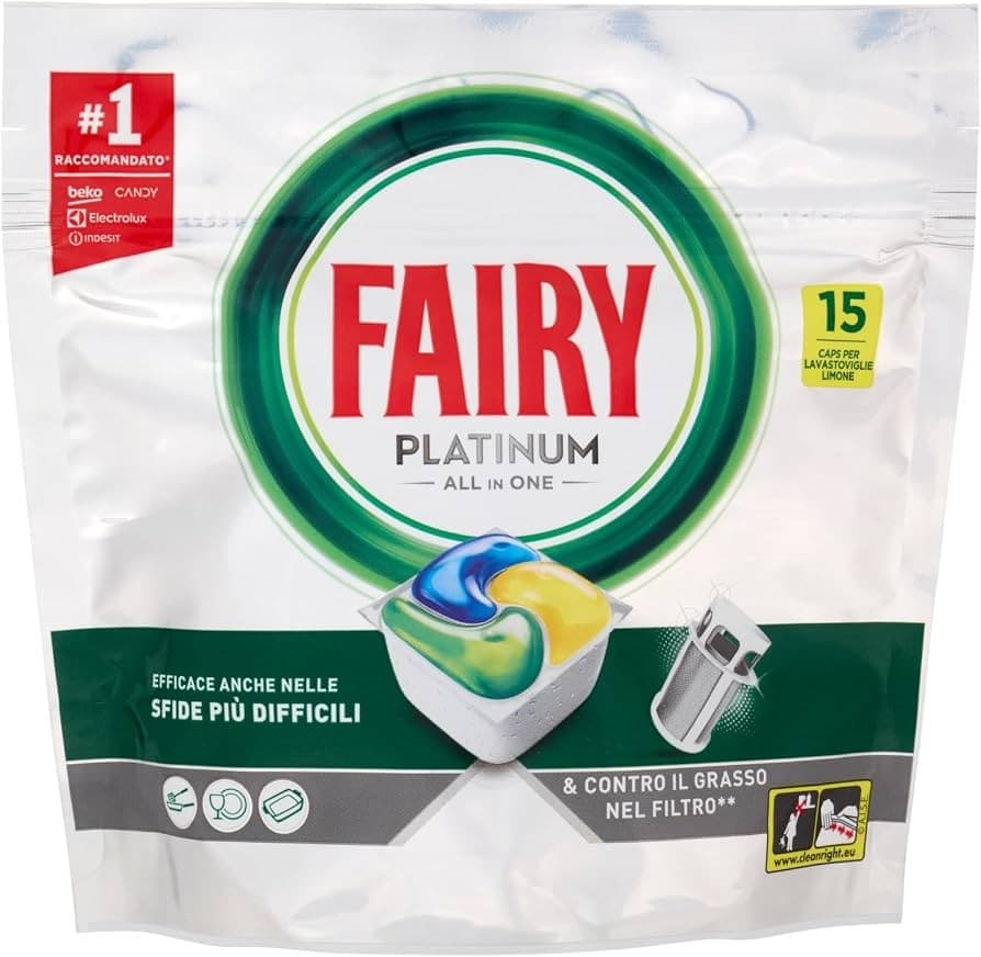 Pastiglie lavastoviglie Platinum All in One Fairy, conf. da 15, 19 o 21 – Bennet