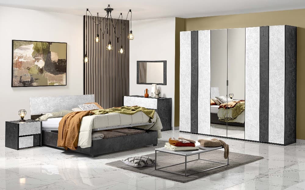 Vela camera 6 ante con letto Sky con contenitore e piedini – Mondo Convenienza