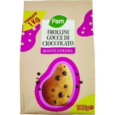 Frollini gocce di cioccolato o cacao e nocciole, 1 kg Pam – Panorama