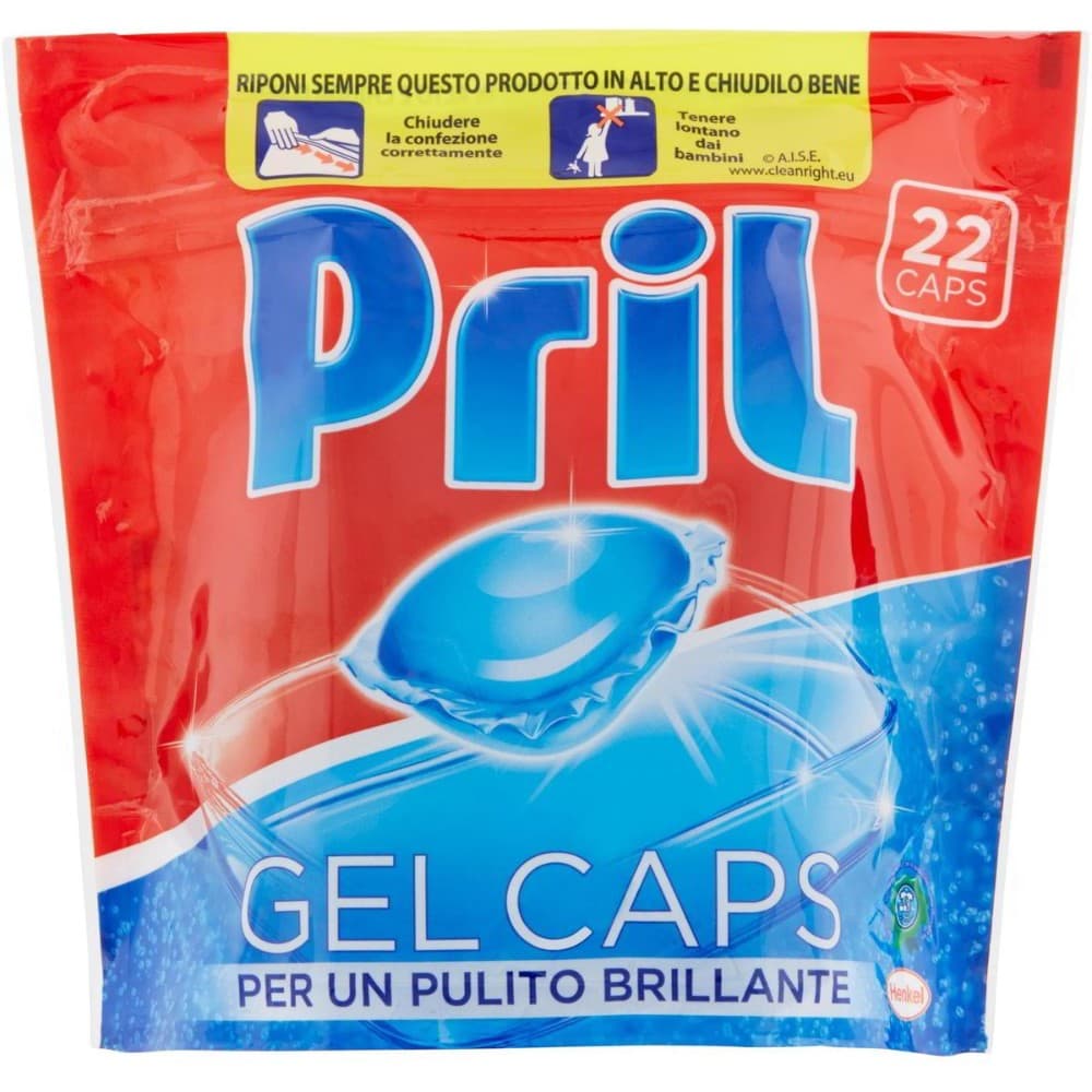 Detersivo pre-dosato per lavastoviglie caps o gel, caps x16, x18 o 20 o gel 30 o 35 lavaggi profumazioni assortite Pril – Iper La grande i