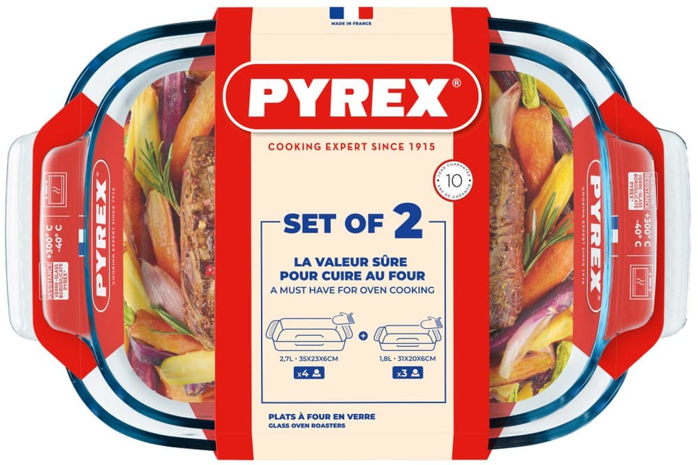 Set 2 teglie Classic 30x19 cm + 34x22 cm PYREX in offerta da Bennet