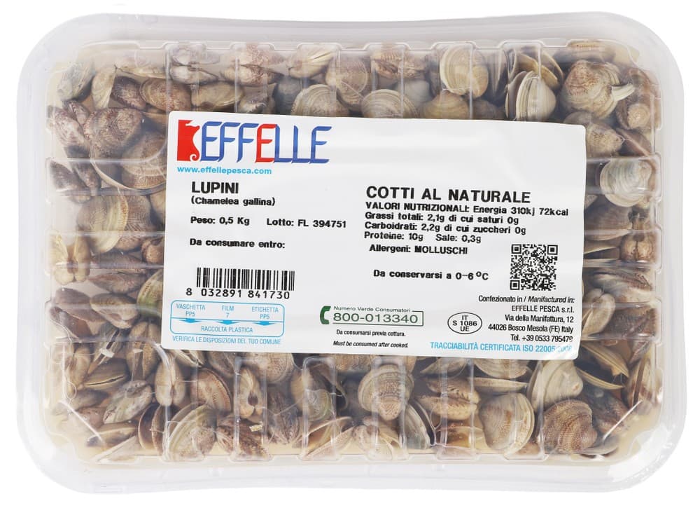 Vongole lupini cotte al naturale g 500 Effelle in offerta da Bennet