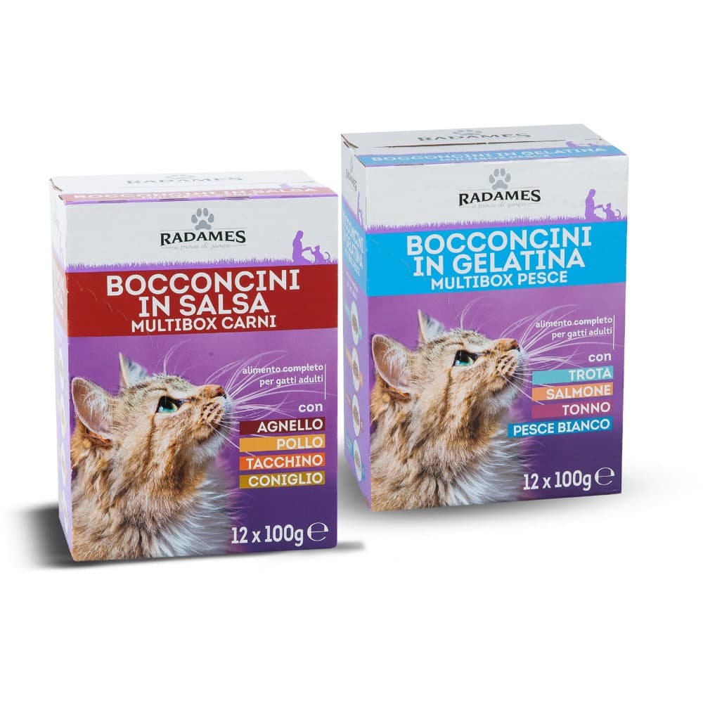 Bocconcini per gatti adulti / sterilizzati, 12 x 100 g – Dpiù
