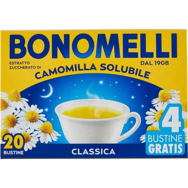Camomilla solubile Bonomelli, conf. da 16 filtri + 4 omaggio – Penny