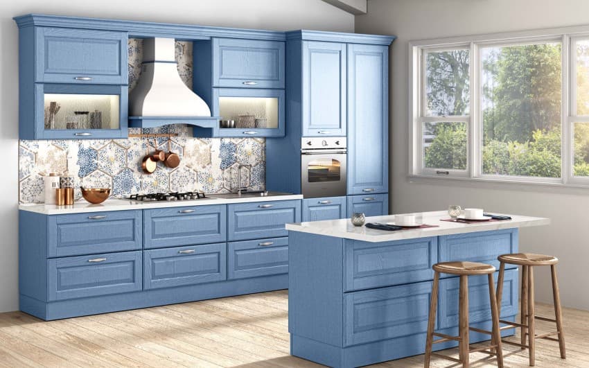 Evita anta con telaio in legno Blu Heaven – Mondo Convenienza