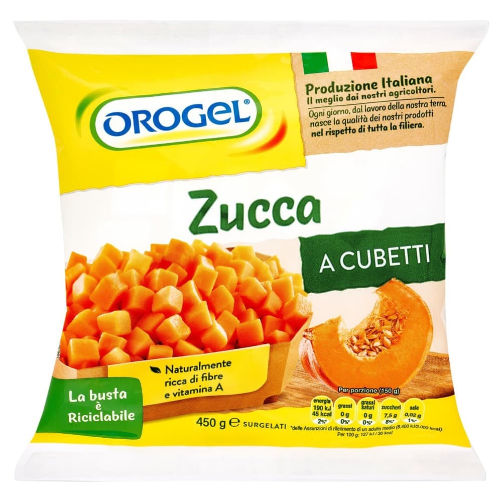 Orogel zucca a cubetti surgelata, 450 g – Bennet