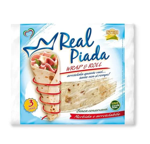 Real Piada 3 piadine wrap & roll 330 g in offerta da Il Gigante
