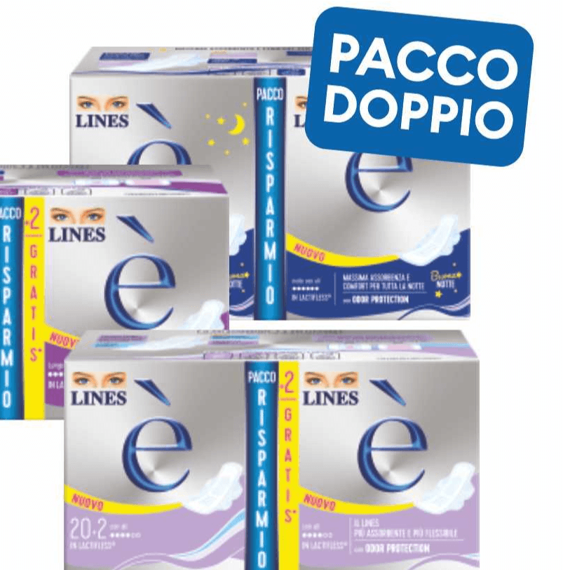Lines assorbenti È pacco doppio in offerta da Iper La grande i