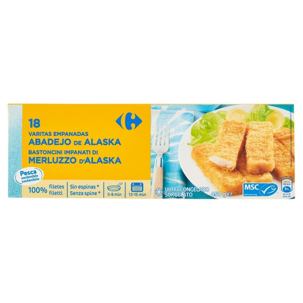 Bastoncini di Pesce 18 pezzi, 450 g Carrefour in offerta da Carrefour
