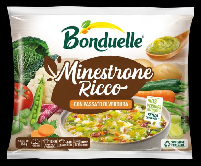 Minestrone ricco con passato di verdura, 750 g Bonduelle – Panorama