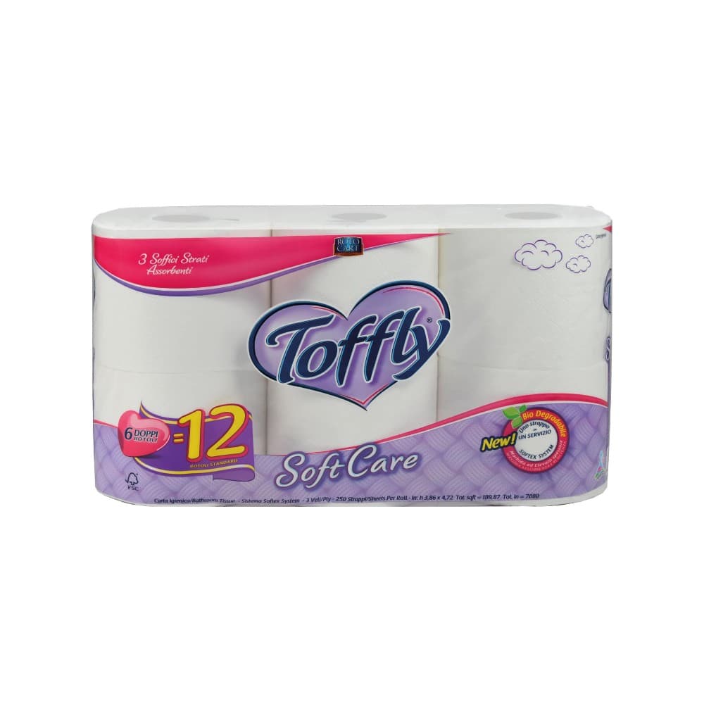 Carta Igienica Soft Care Toffly, 12 rotoli – Il Gigante