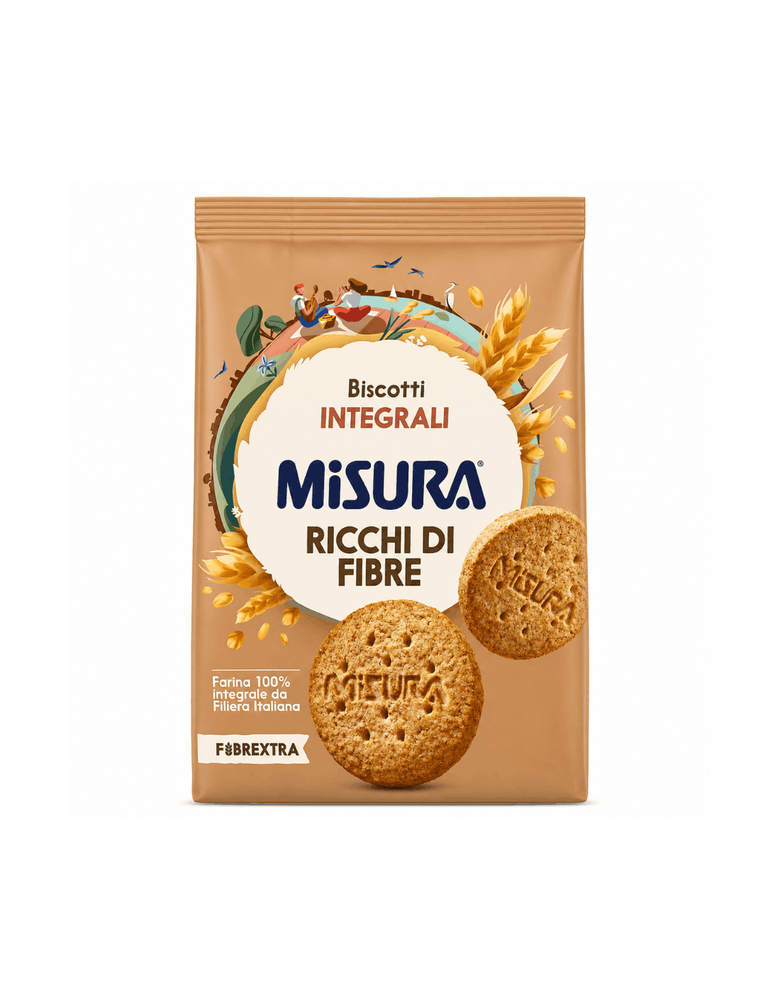 Biscotti integrali Fibrextra Misura, 630 g – Bennet