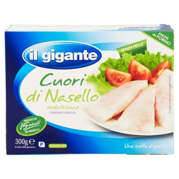 Cuori di filetti di nasello sudafricano, 300 g Il Gigante – Il Gigante