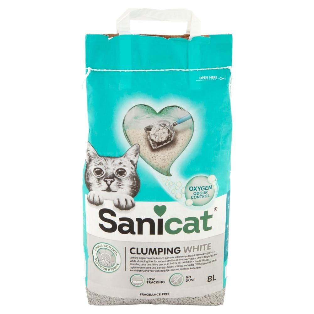 Lettiera Clumping White, 8 L SANICAT – Bennet