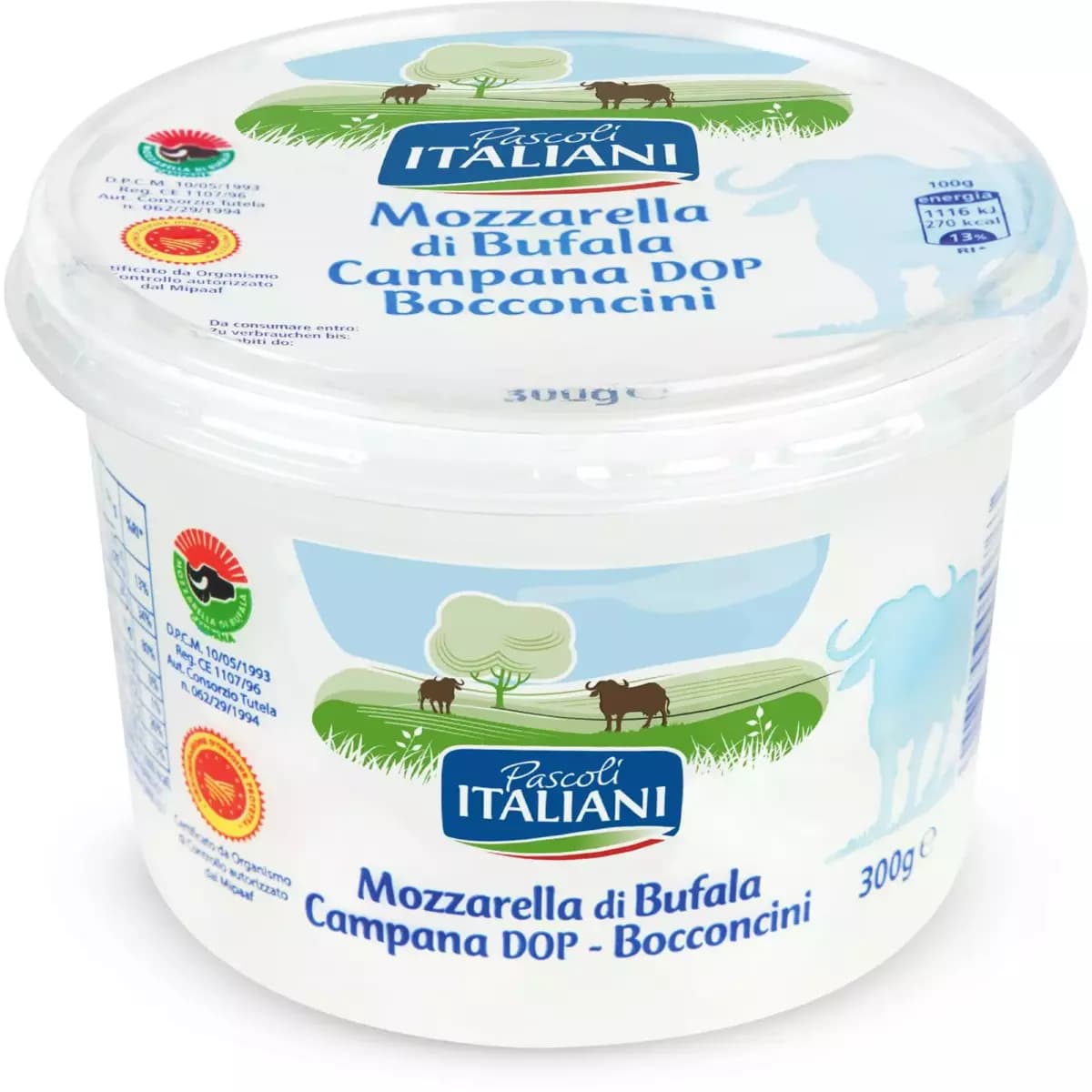 Bocconcini di mozzarella di bufala campana DOP, 300 g – Eurospin