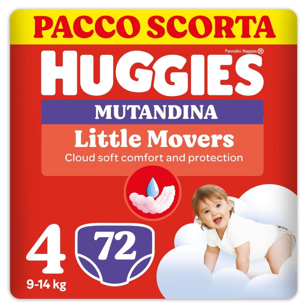 Pannolini apri e chiudi o mutandina Little Movers o Extra Care Huggies, tipi vari – Bennet