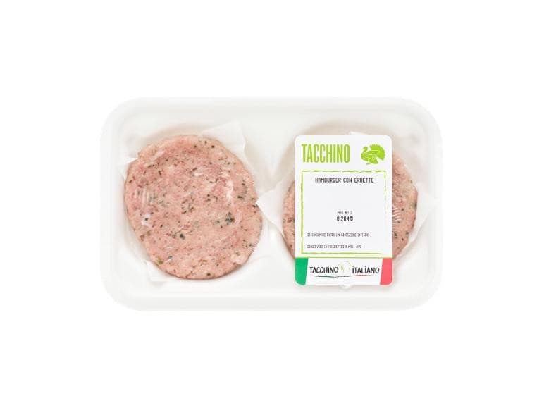 Hamburger di tacchino alle erbette, 2 x 102 g – Lidl