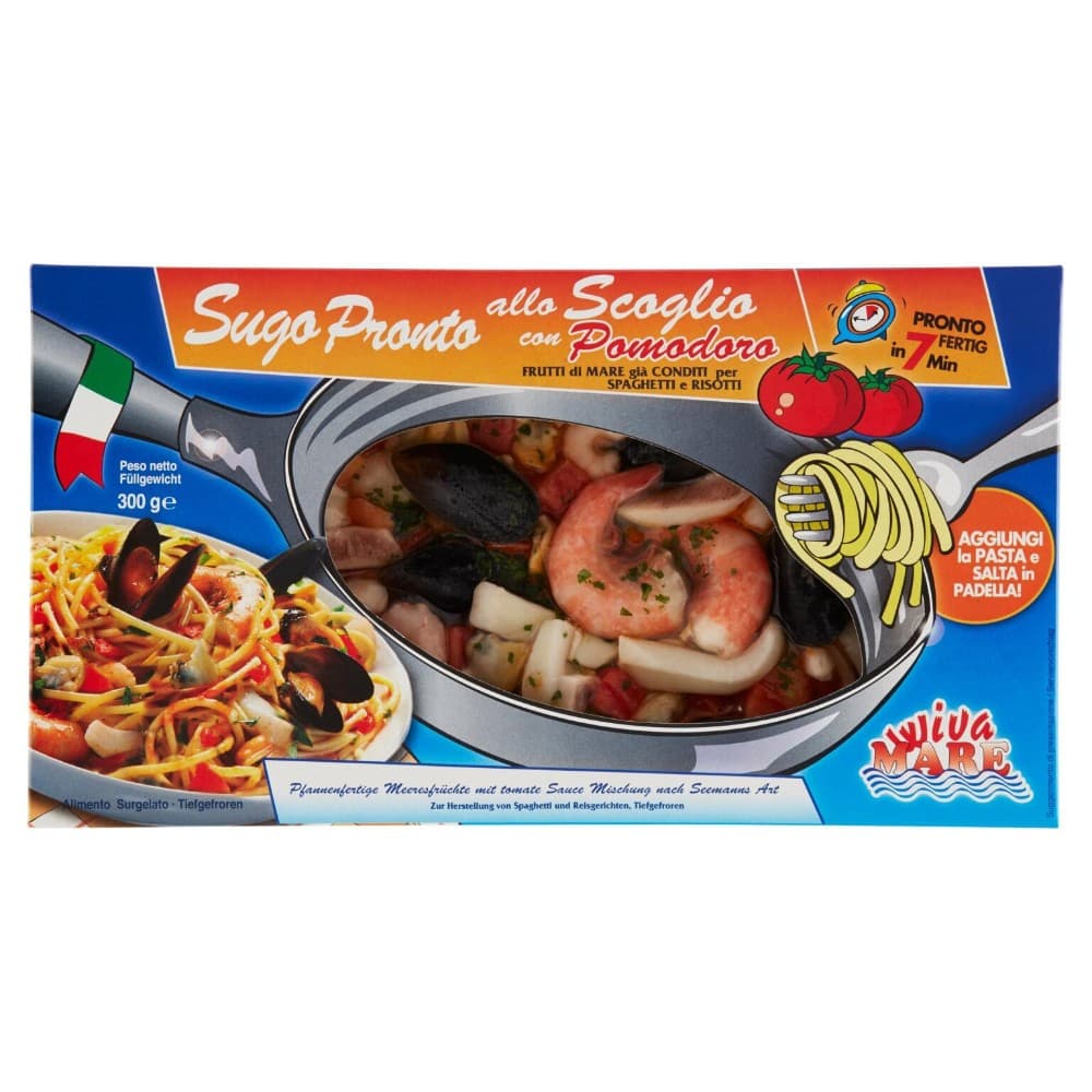 Sugo pronto allo scoglio o allo scoglio con pomodoro, alle cozze, ai frutti di mare surgelato, 300 g / 350 g MAREVIVO – Iper La grande i