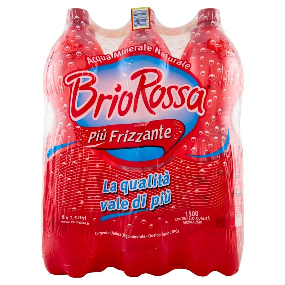 Acqua minerale frizzante, 6 x 1,5 l Brio Rossa – Iper La grande i