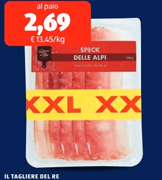 Speck delle Alpi, 2 x 100 g Il Tagliere del Re – ALDI