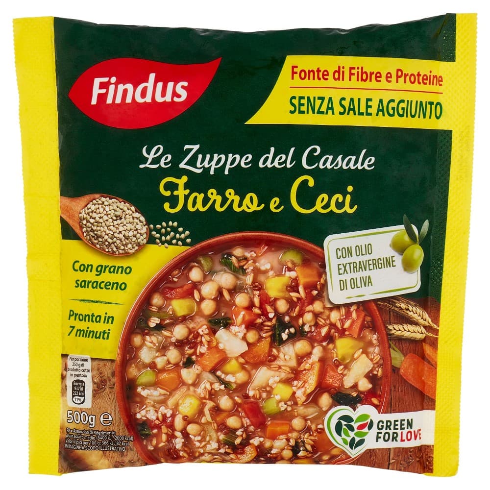 Le zuppe del Casale Farro e ceci surgelata, 500 g Findus – Bennet