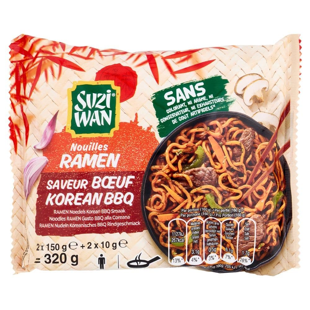 Ramen Noodles Korean BBQ Suzi Wan, 320 g – Carrefour