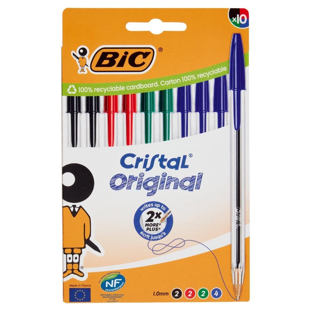 Penne a sfera Bic Cristal 10 pezzi in offerta da Il Gigante