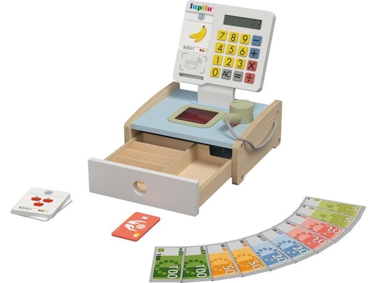 Lupilu set registratore di cassa, bilancia, cassetta o cesto portaspesa in legno – Lidl