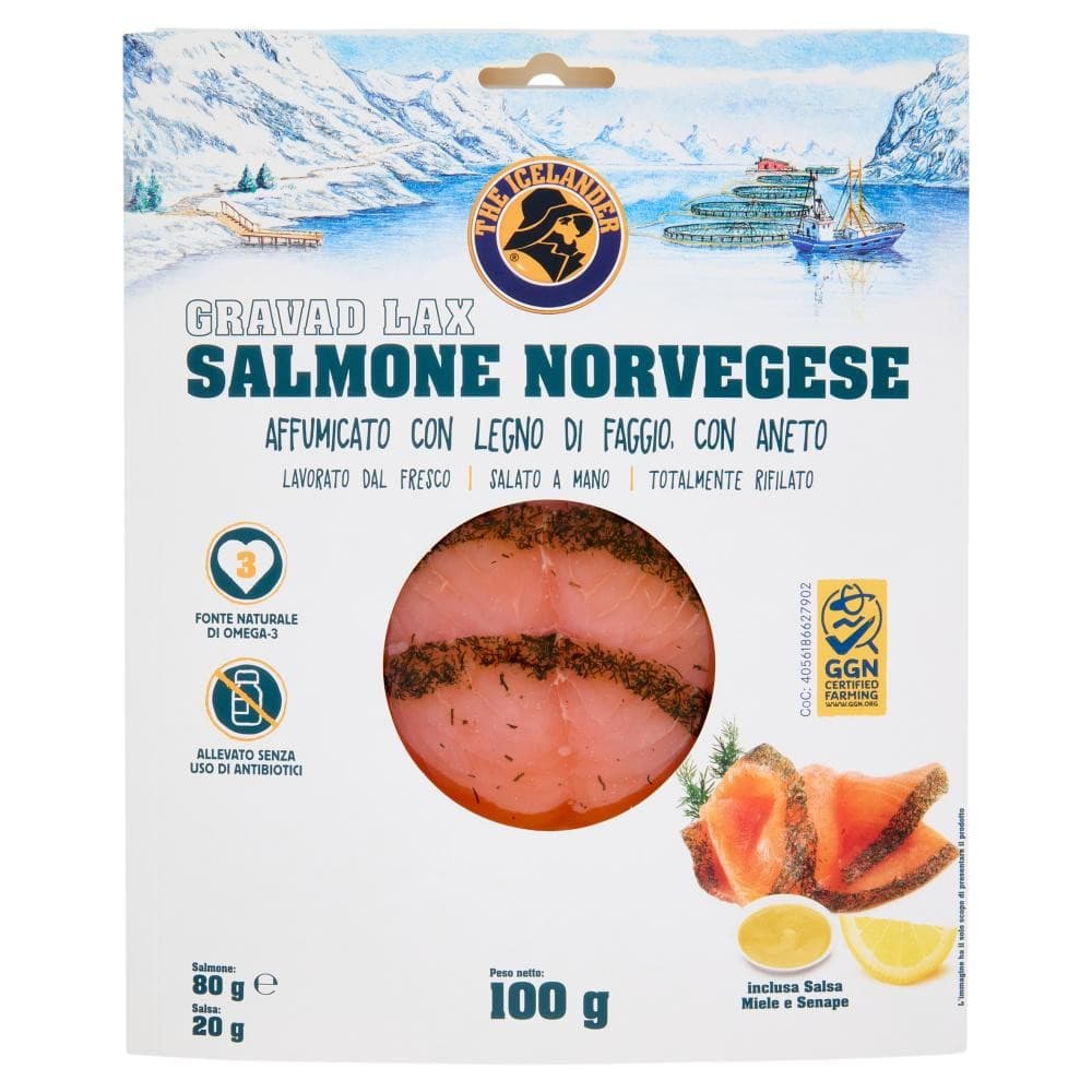 Salmone affumicato norvegese Gravad Lax The Icelander, 100 g – Carrefour