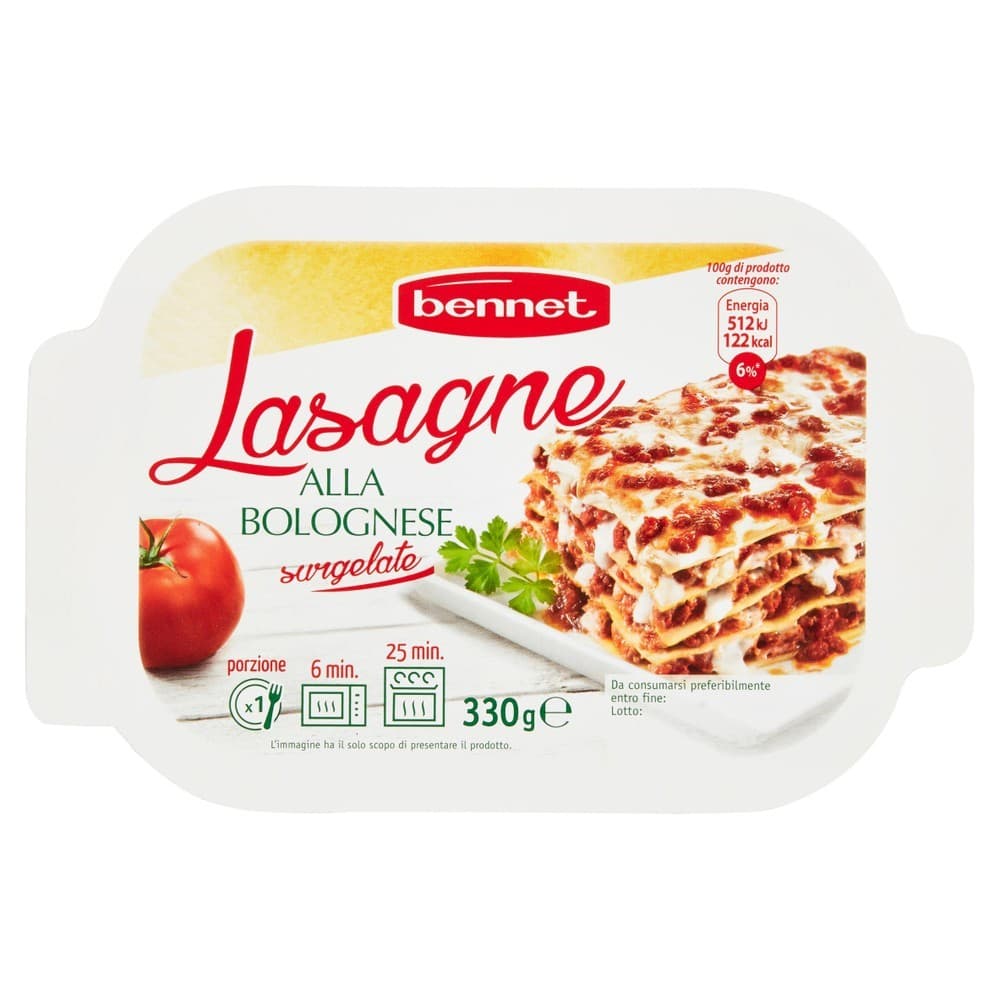 Lasagne alla bolognese surgelate, 330 g Bennet – Bennet