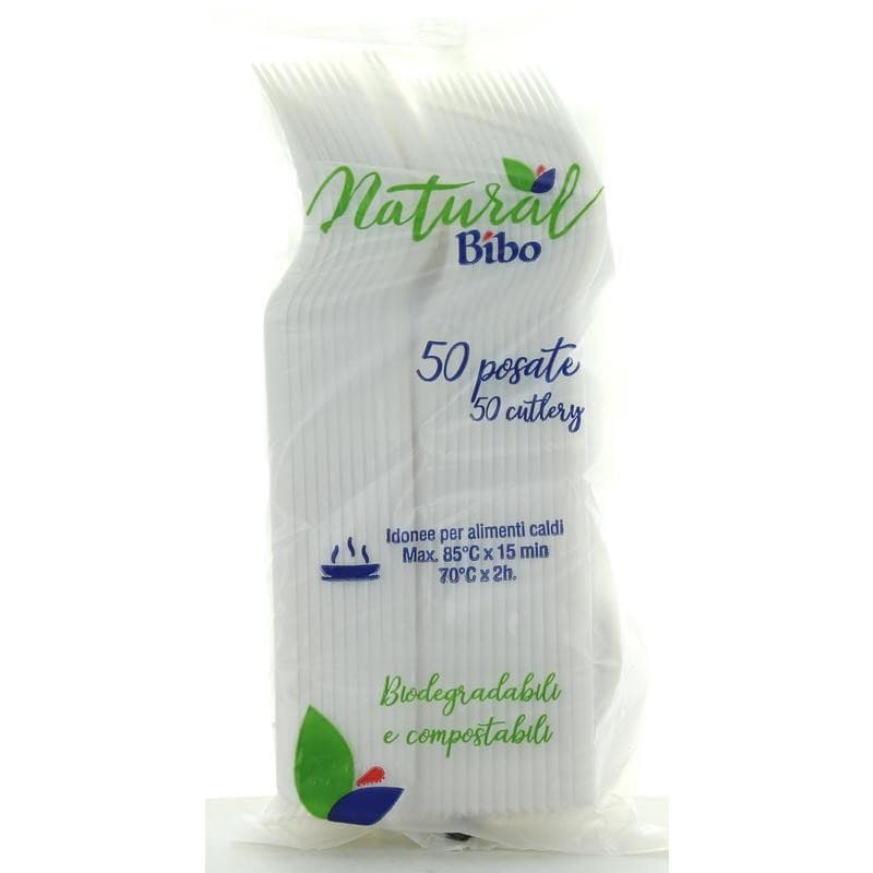 Posate compostabili biodegradabili Bibo Natural 50 pezzi in offerta da Panorama