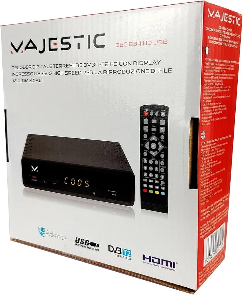 Decoder digitale terrestre New Majestic 834HDUSB – Il Gigante