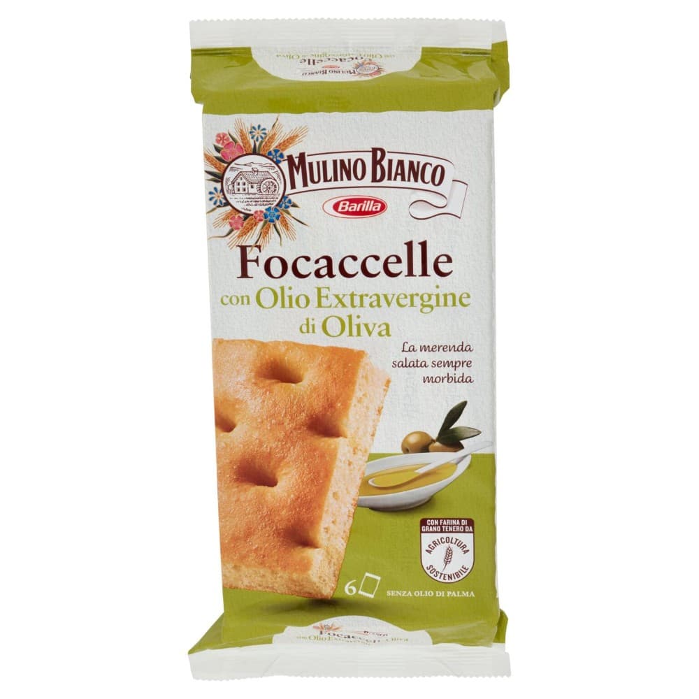Focaccelle all'olio extravergine d'oliva Mulino Bianco 6 pezzi, 198 g in offerta da Bennet