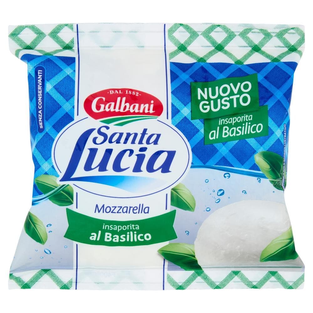 Mozzarella al basilico Santa Lucia Galbani, 125 g – Bennet