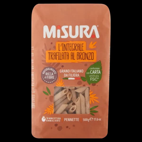 Misura pasta integrale trafilata al bronzo 500 g in offerta da Bennet