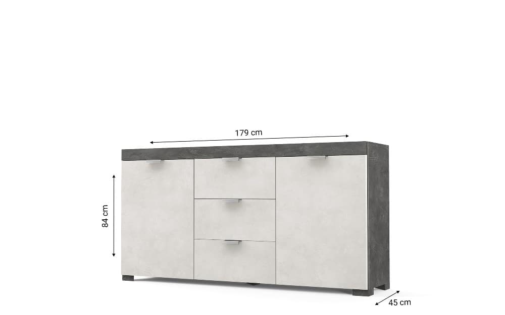 Madia 2 ante e 3 cassetti orizzonte, 179x45x84h cm – Mondo Convenienza