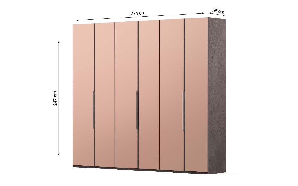 Armadio Roma 6 ante, 274x55x247h – Mondo Convenienza
