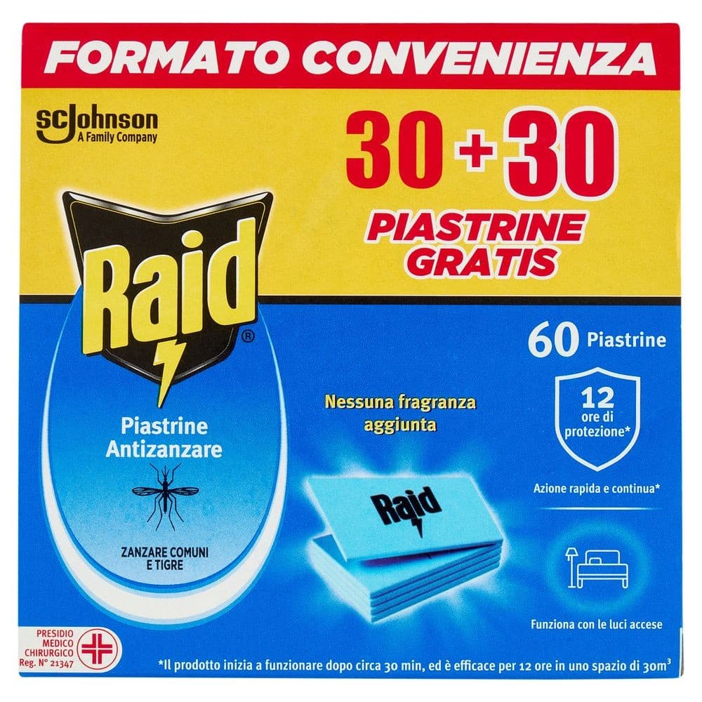 Raid piastrine antizanzara 60 pz in offerta da Penny