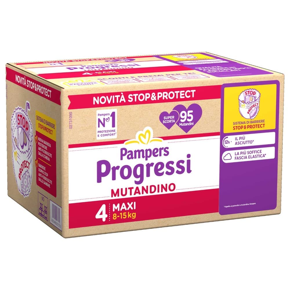 Pampers Progressi Mutandino Maxi, 95 pezzi – Il Gigante