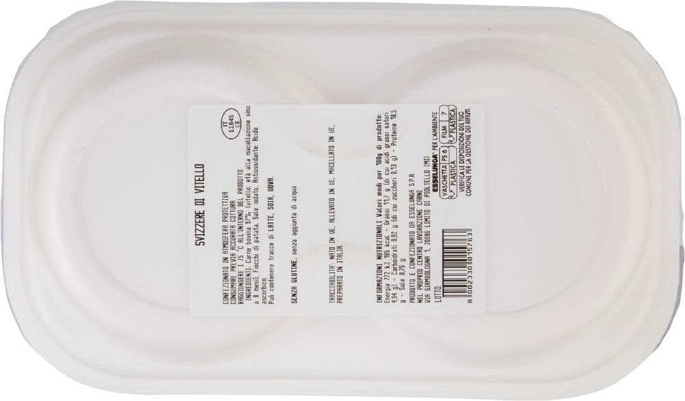 Svizzere di vitello Esselunga, 2x125 g – Esselunga