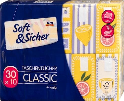 Soft&Sicher fazzoletti tascabili, 30 pezzi – Dm