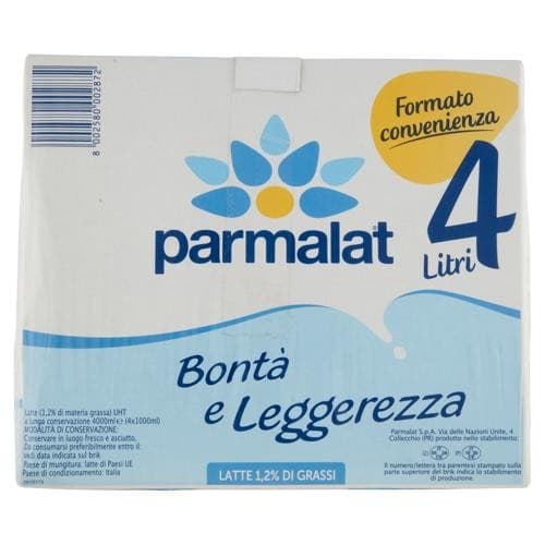 Latte parzialmente scremato Parmalat Bontà e Linea, 4 l – Carrefour