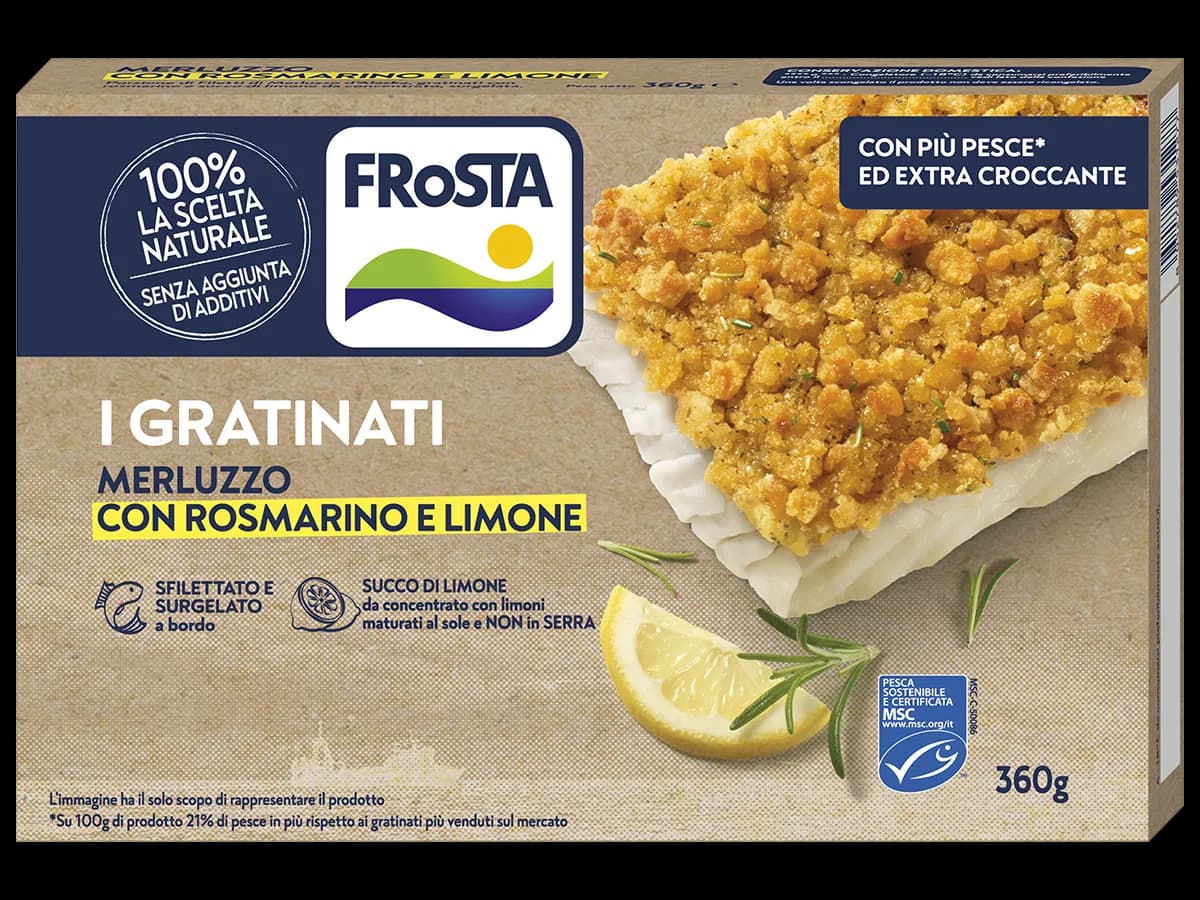 Merluzzo gratinato con rosmarino e limone Frosta 360 g in offerta da Carrefour