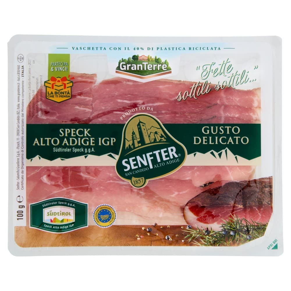 Speck Alto Adige IGP 100 g Senfter in offerta da Panorama