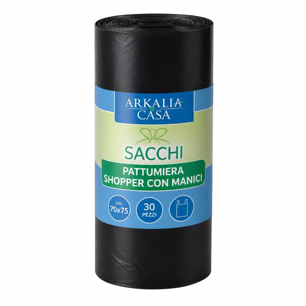 Sacchi pattumiera shopper con manici, 20 pezzi Arkalia – Panorama
