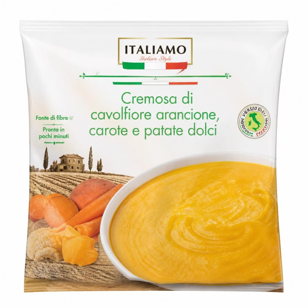 Italiamo cremosa di cavolfiore arancione, carote e patate dolci, 600 g – Lidl