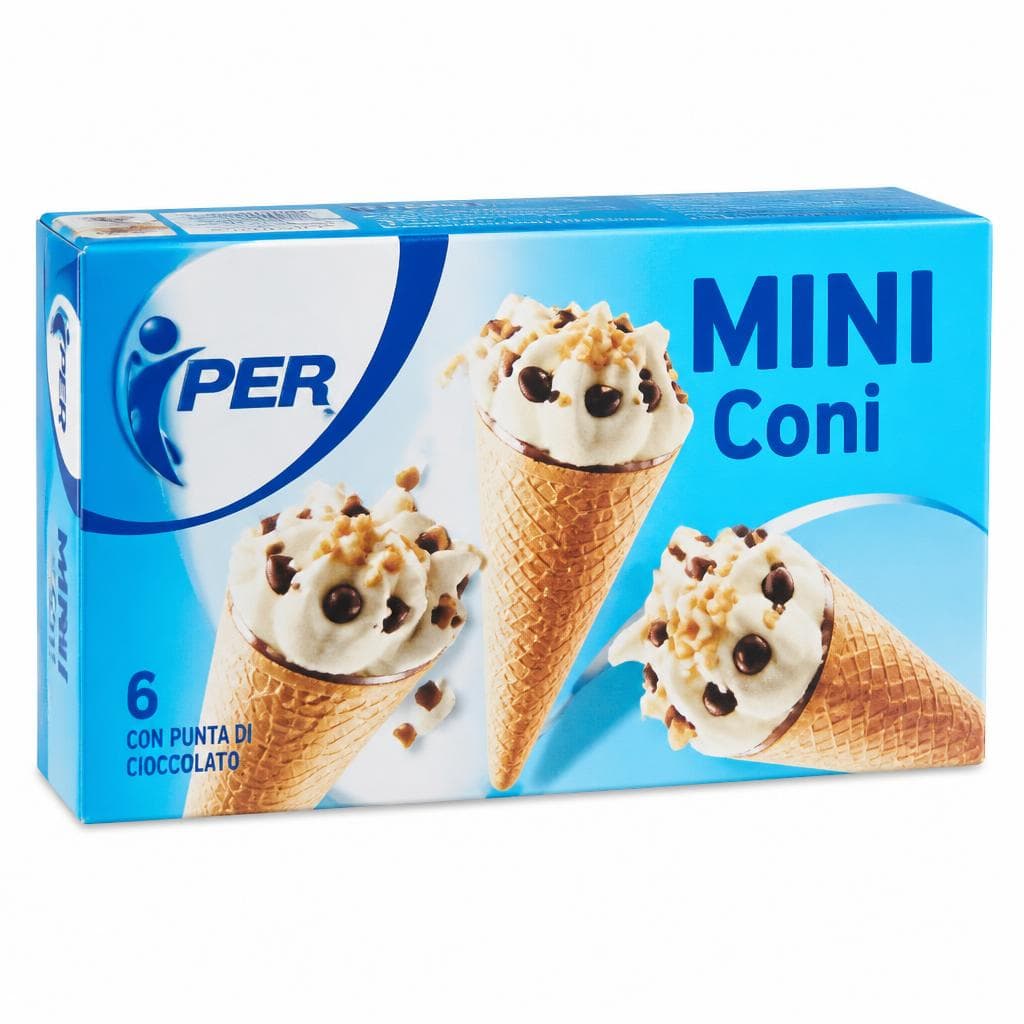 Mini Coni o Mini biscotti alla panna, Mini stecchi classici o mandorlati 240 g / 300 g Iper in offerta da Iper La grande i