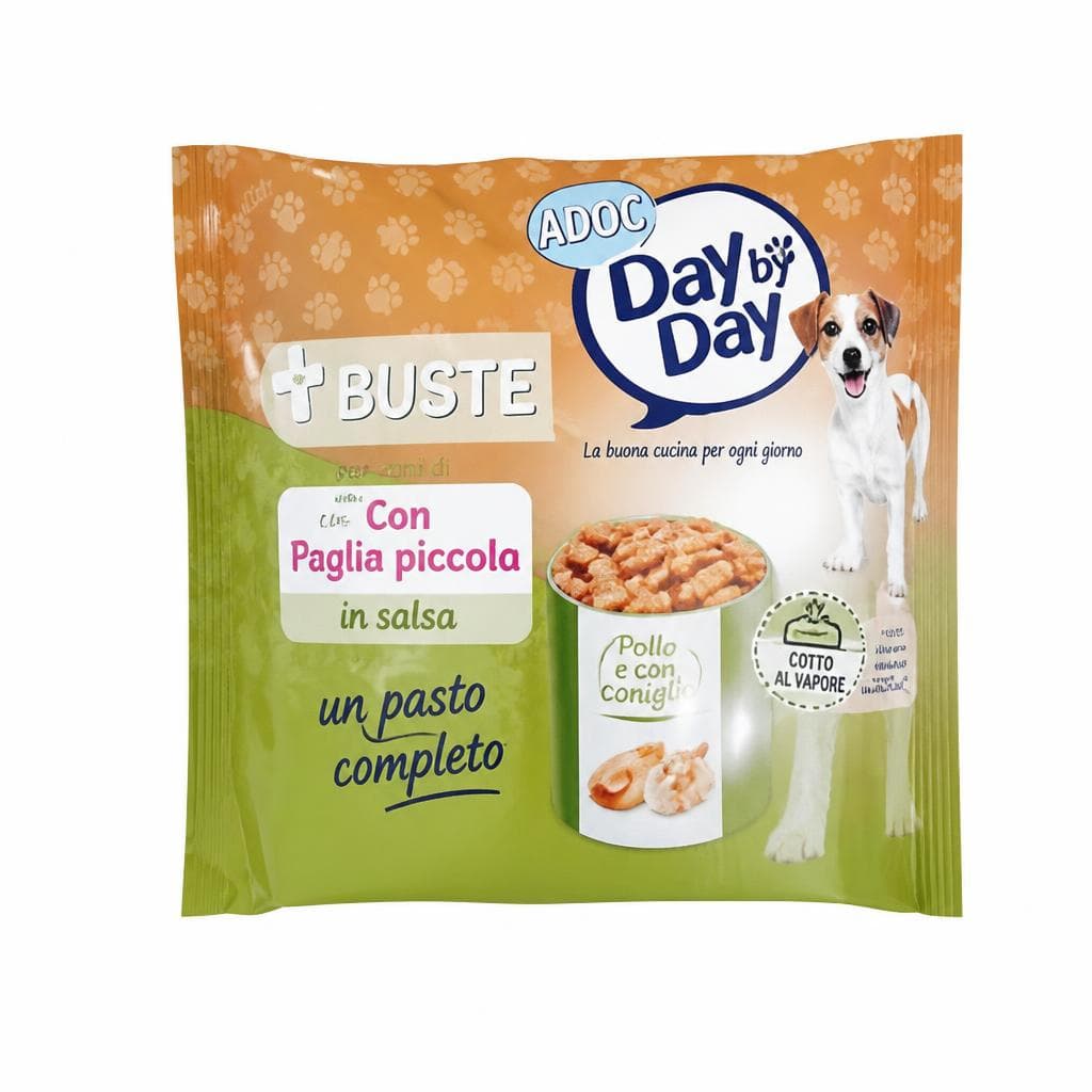 Adoc Day by Day per Cani di Taglia Piccola con Pollo e Coniglio, 4 x 100 g – Dpiù