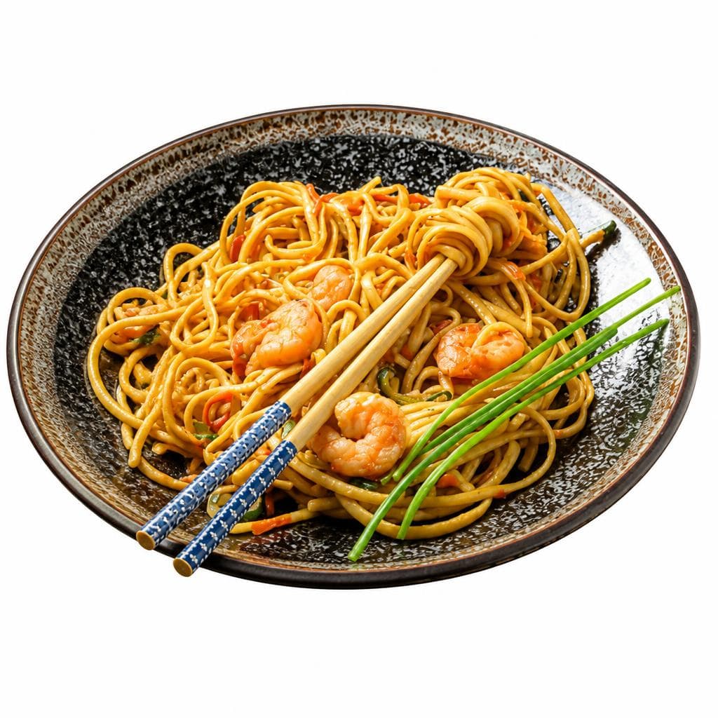 Noodles con gamberi e verdure, 200 g Mulan – Il Gigante